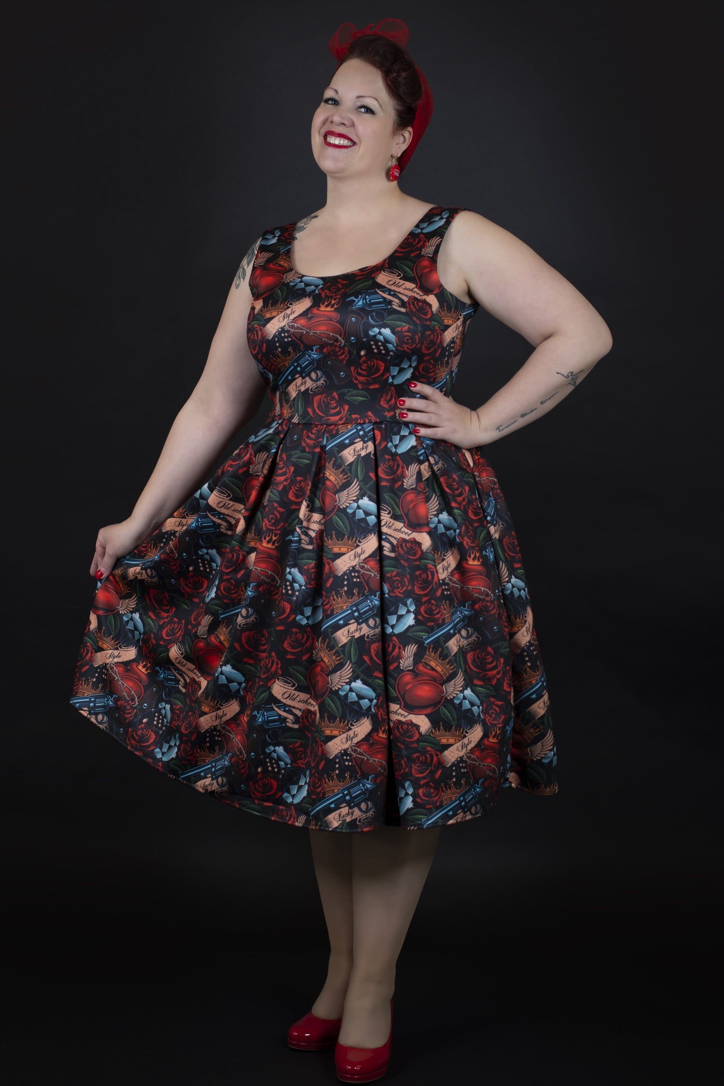Amanda Rockabilly Guns N' Roses Swing Dress