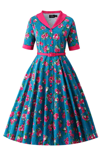 Mollie Rose Full Circle Shirt Dress In Blue