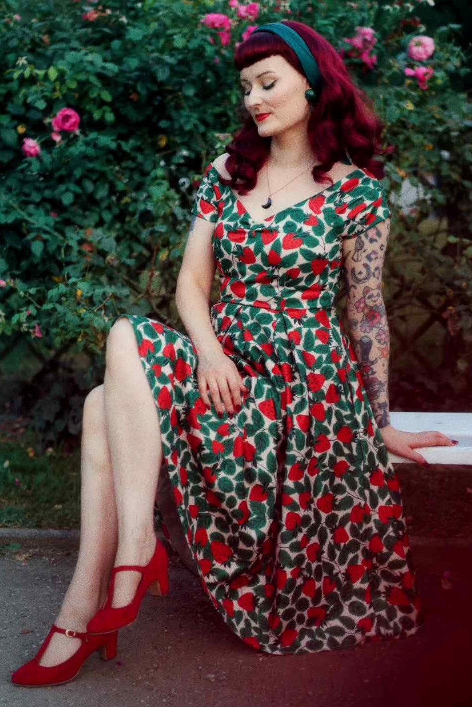 Lily Strawberry Farm Off Shoulder Dress