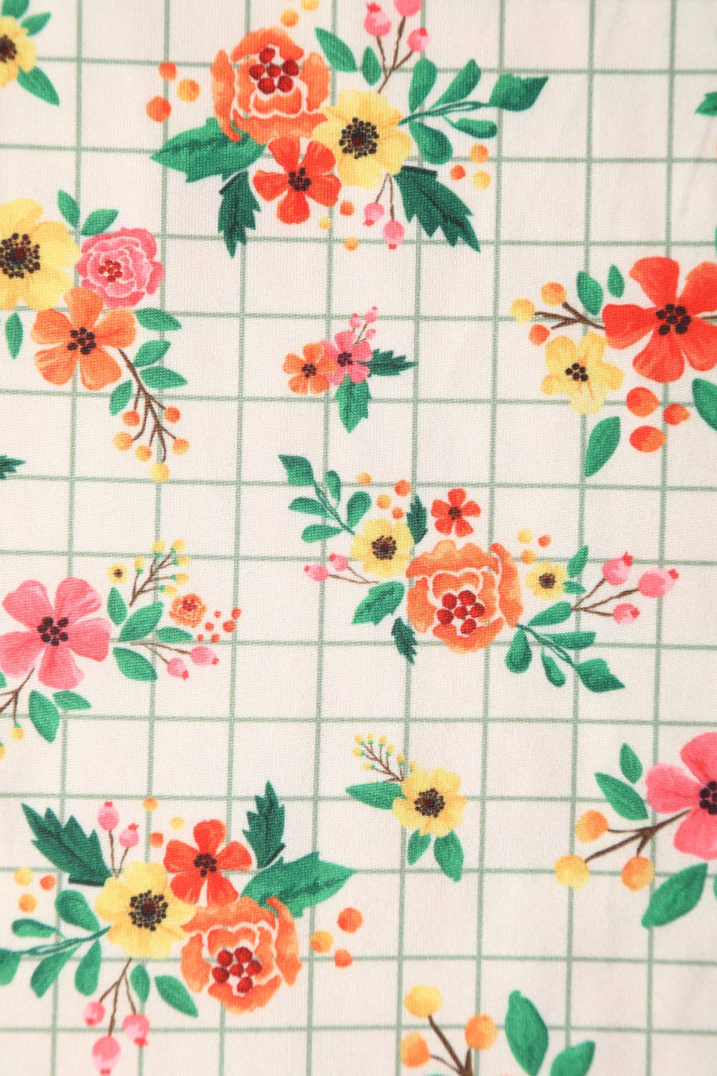 Billie Summer Flower Grid Dress