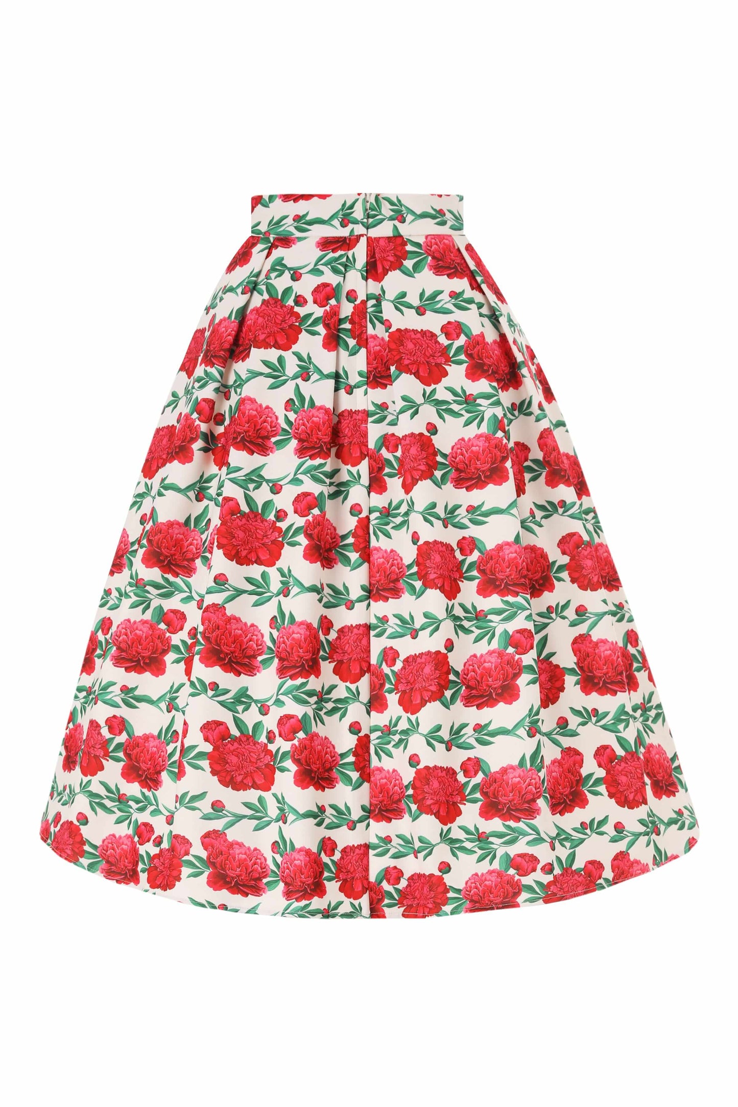 Aisley Ivory Vintage Rose Box Pleated Skirt