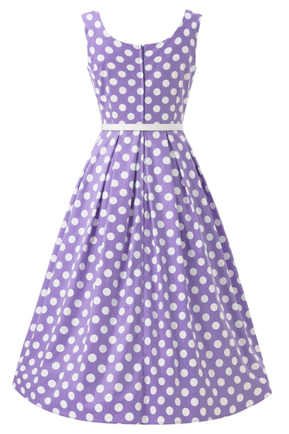 Ophelia Lilac Polka Dot Midi Dress