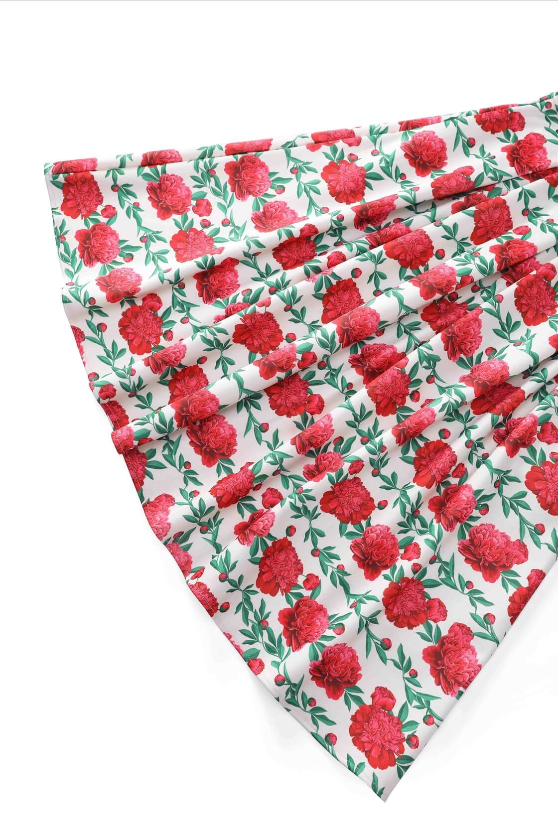 Aisley Ivory Vintage Rose Box Pleated Skirt