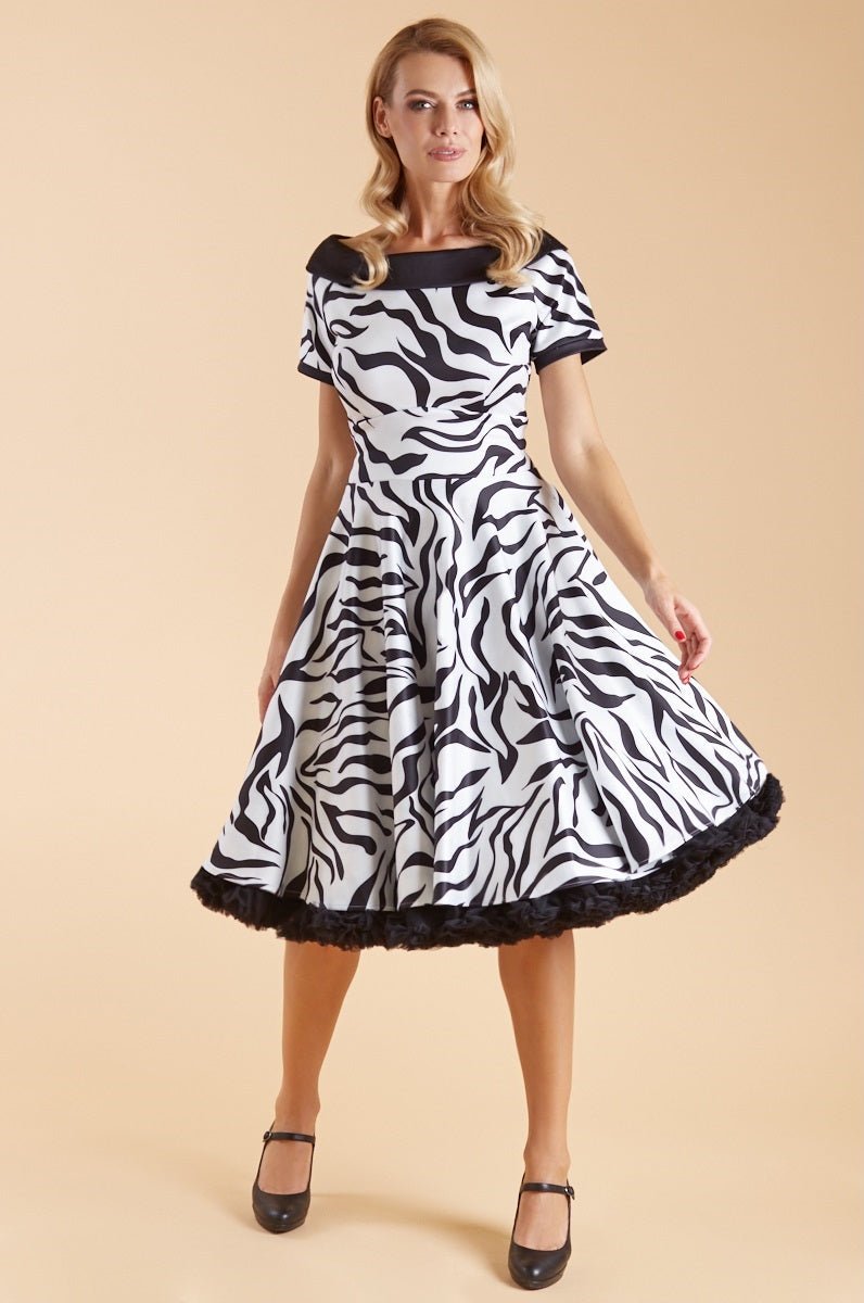 Darlene Zebra Flared Dress