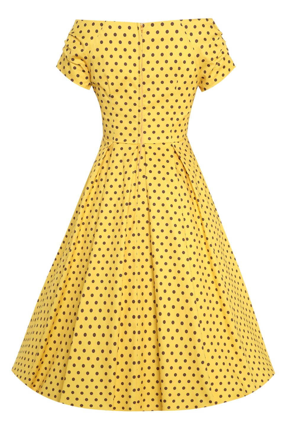 Lily Yellow Polka Dot Off Shoulder Dress