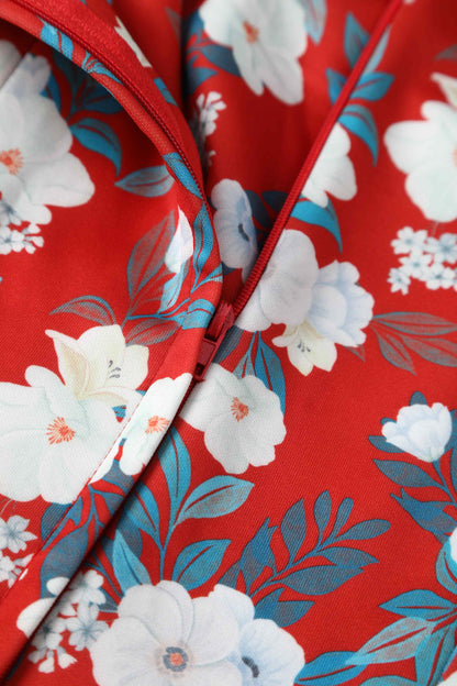 Lily White Rose Off Shoulder Dress In Red