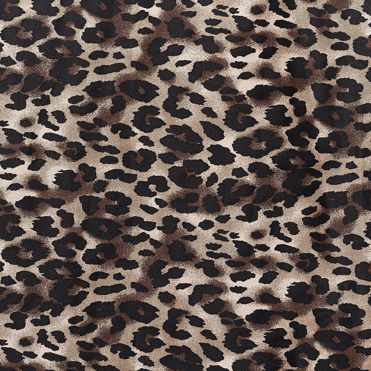 Lily Off-Shoulder Swing Dress in Brown Leopard Print