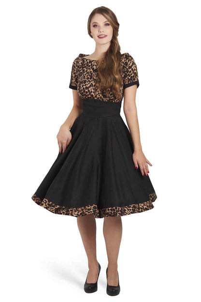 Darlene Swing Dress in Leopard Print