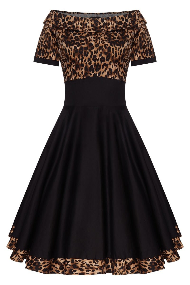 Darlene Swing Dress in Leopard Print